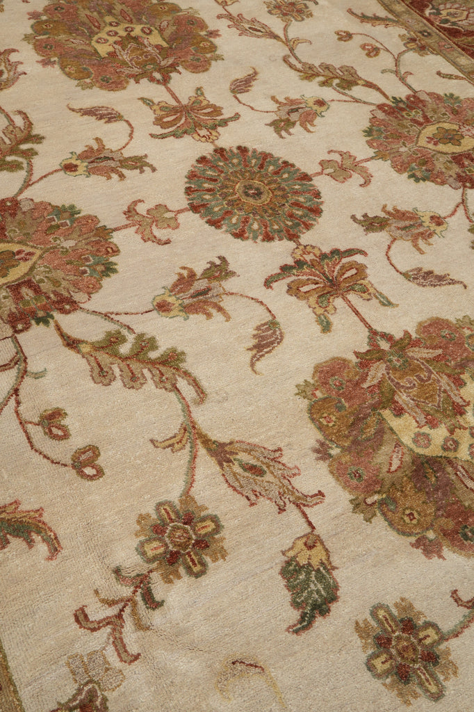 9.5 x 13.3 New Quality Handmade Agra Rug Veggie Dyed Natural Wool #B-71802