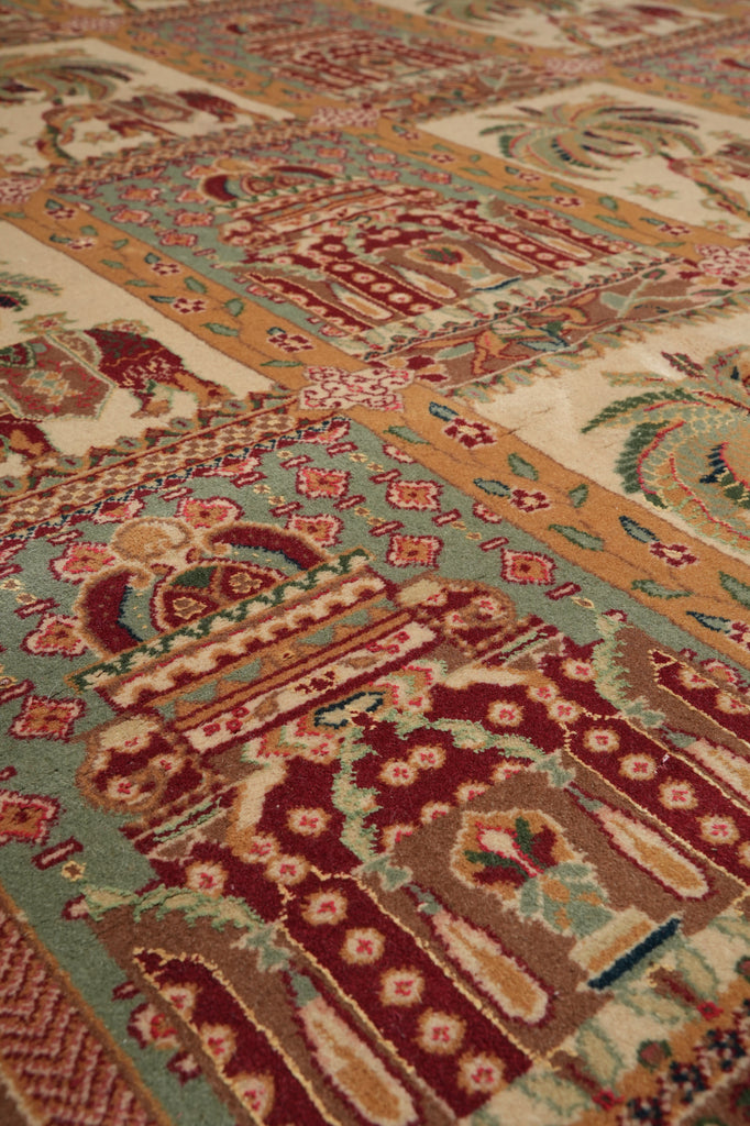 8.6 x 11.5 Paradise Garden Wool & Silk Sino Bakhtiari Rug 21822
