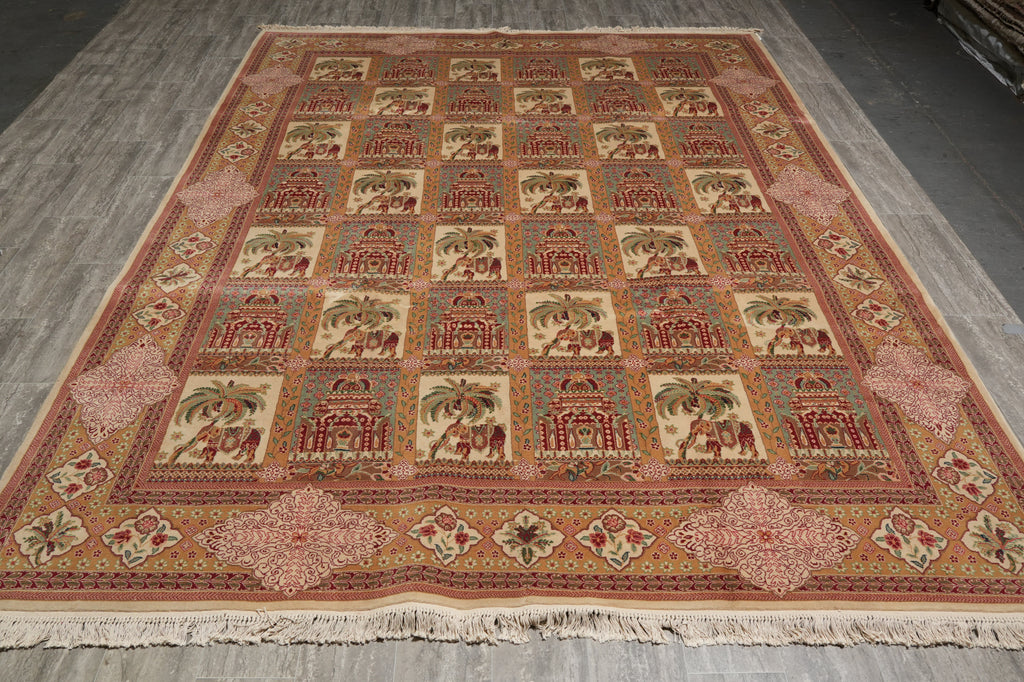 8.6 x 11.5 Paradise Garden Wool & Silk Sino Bakhtiari Rug 21822