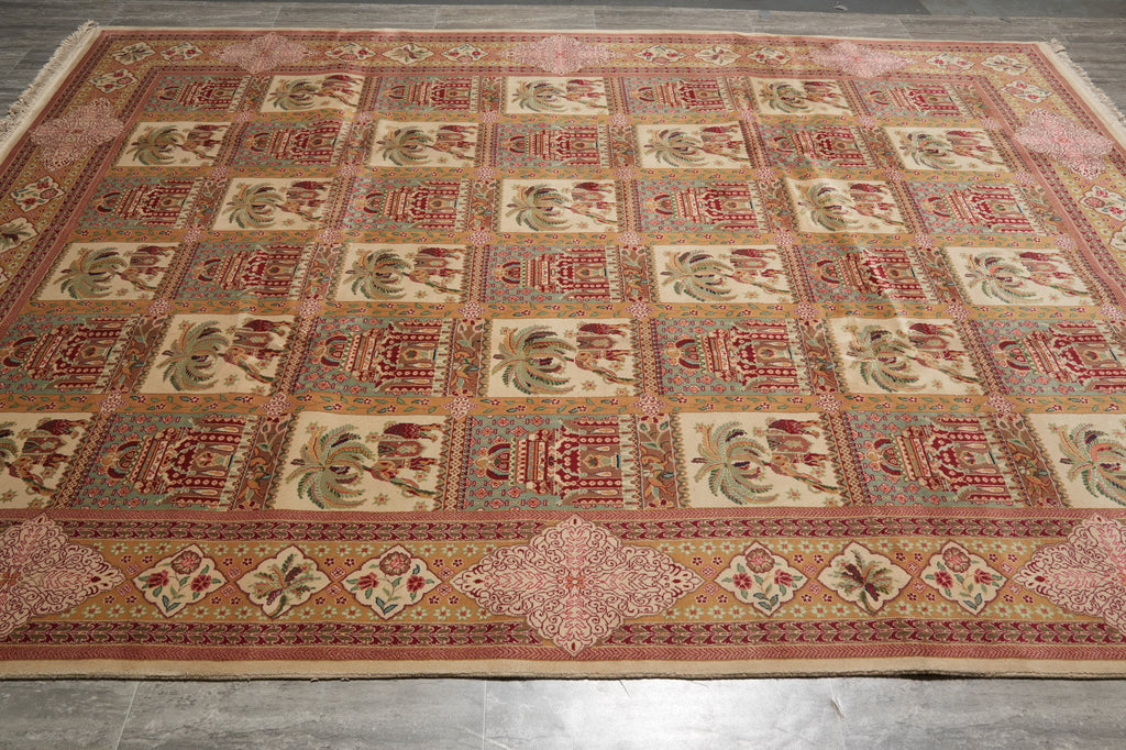 8.6 x 11.5 Paradise Garden Wool & Silk Sino Bakhtiari Rug 21822
