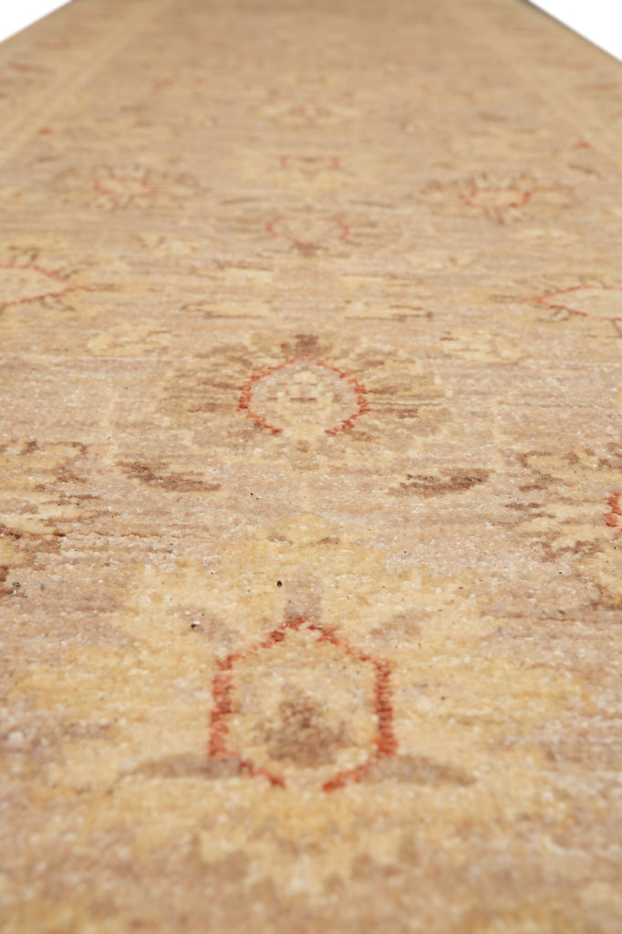 2.4 x 19.3' Feet Long Runner Chobi Peshawar Natural Wool Neutral Brown #PIX-25381