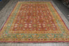 Load image into Gallery viewer, 9 x 12 Beautiful Agra Rug Handmade Natural Wool Rust Green #F-6530