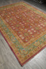 Load image into Gallery viewer, 9 x 12 Beautiful Agra Rug Handmade Natural Wool Rust Green #F-6530