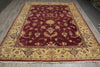 Load image into Gallery viewer, 8.9 x 11.8 Hand-knotted India Area Rug Burgundy and Gold #5276
