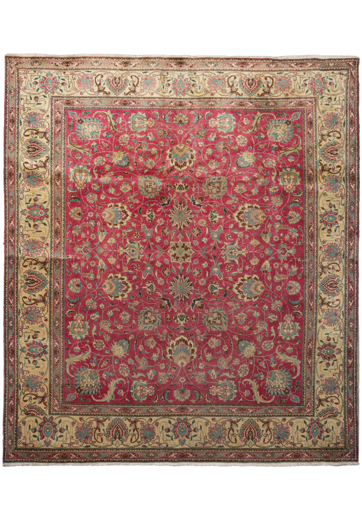 9.3 x 10.4 Squarish Persian Tabriz Rug #PIX-16627