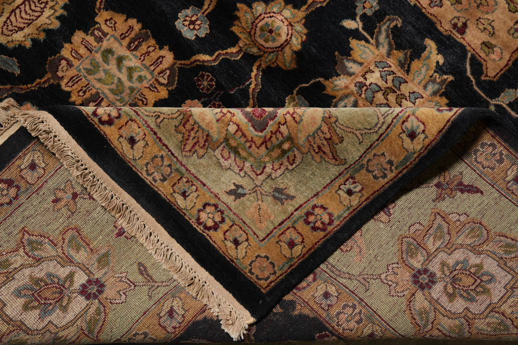 8 x 10 Black Green Quality Wool Jaipur Rug #PIX-3632