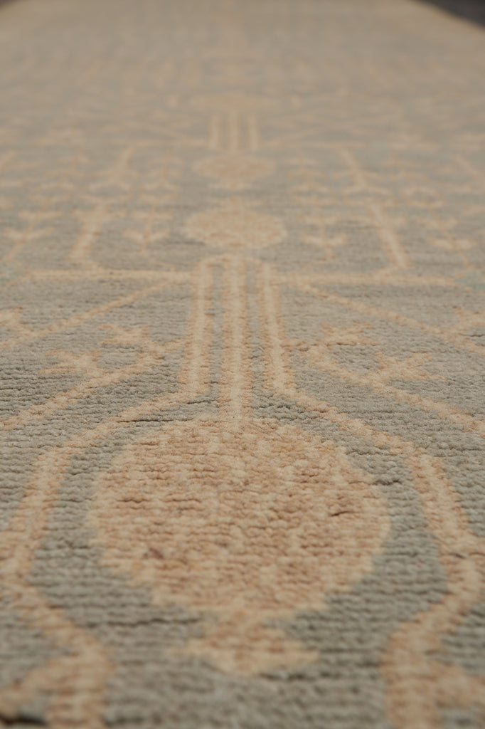 2.10 x 9.7 Feet Runner Natural Wool Chobi Peshawar Chotan Oushak Washed out Green #PIX-26777
