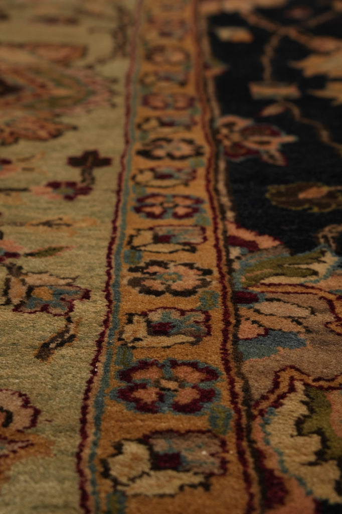 8 x 10 Black Green Quality Wool Jaipur Rug #PIX-3632