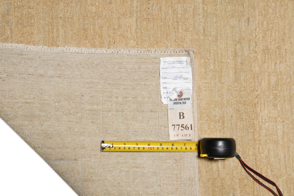 3 x 11.3' Feet Runner Transitional Washed out Colors Natural Wool Handmade Afghanistan #B-77561