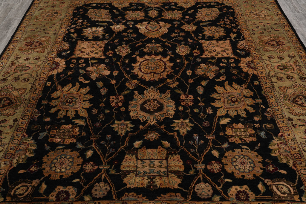 8 x 10 Black Green Quality Wool Jaipur Rug #PIX-3632