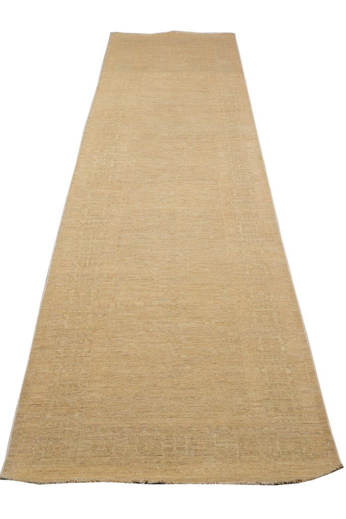 3 x 11.3' Feet Runner Transitional Washed out Colors Natural Wool Handmade Afghanistan