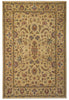 Load image into Gallery viewer, A traditional oriental-style area rug with an intricate floral and medallion pattern, featuring a warm beige background with blue, red, and green accents.