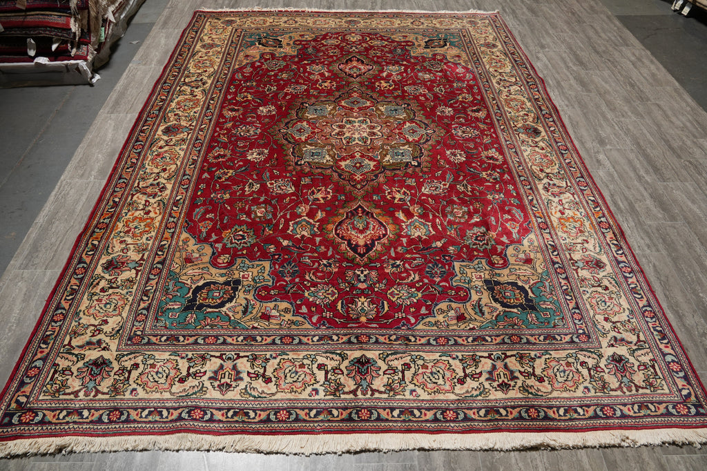 8 x 11.4 Genuine Persian Handmade Tabriz Wool Rug #PIX-11896