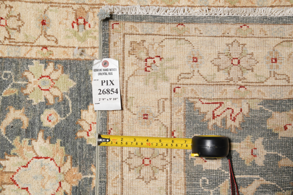 2.9 x 9.10' Feet Runner Quality Handmade Chobi Moss Green rug #PIX-26854