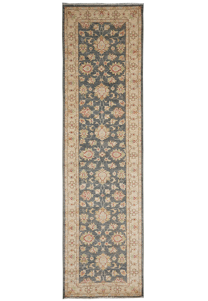 2.9 x 9.10' Feet Runner Quality Handmade Chobi Moss Green rug
