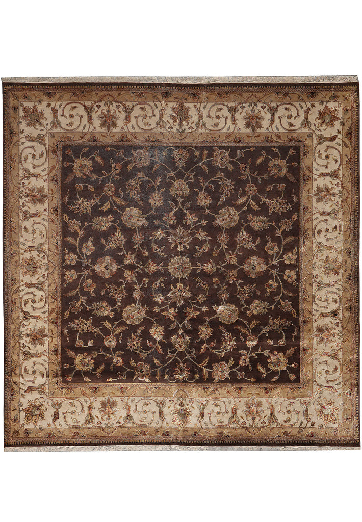 10 x 10 Feet Square Quality Wool and Silk Rug