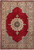 Load image into Gallery viewer, 10 x 14 Red White Ivory Rug 17526