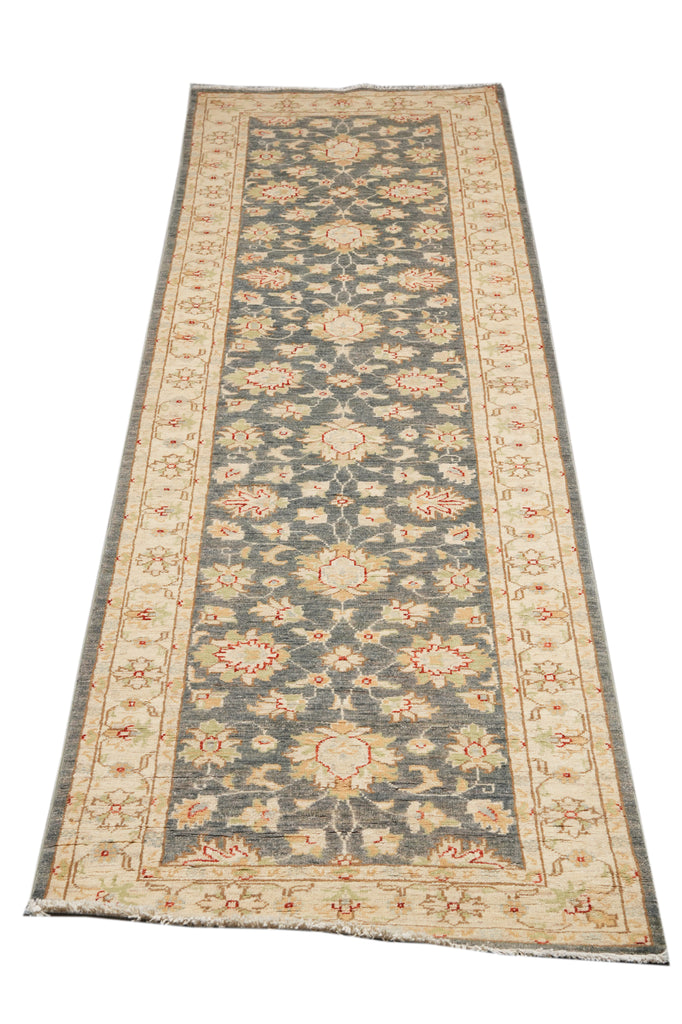 2.9 x 9.10' Feet Runner Quality Handmade Chobi Moss Green rug