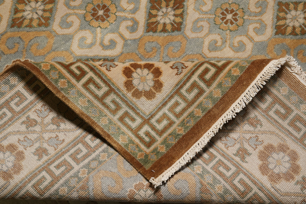 8.6 x 12 Natural Wool Handmade Agra Rug Transitional Neutral Earth Tone Colors #F-4532