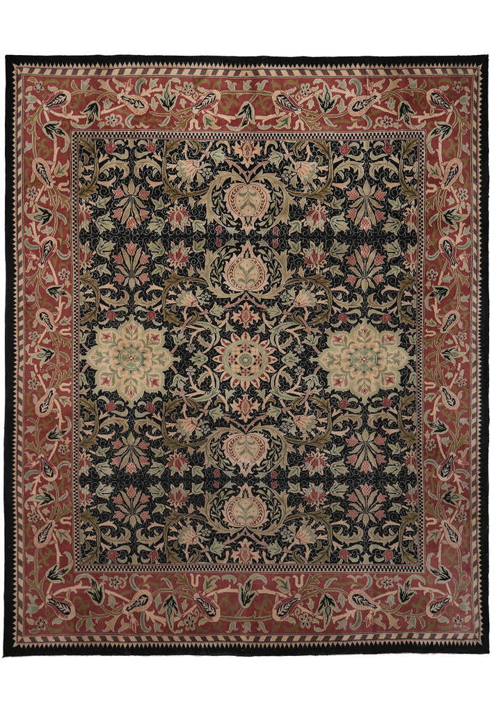 10 x 12 Black Handmade Luxurious Softness Agra Rug 23981