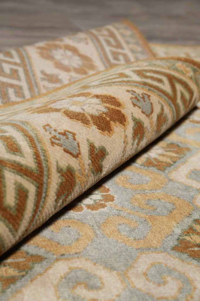 8.6 x 12 Natural Wool Handmade Agra Rug Transitional Neutral Earth Tone Colors #F-4532
