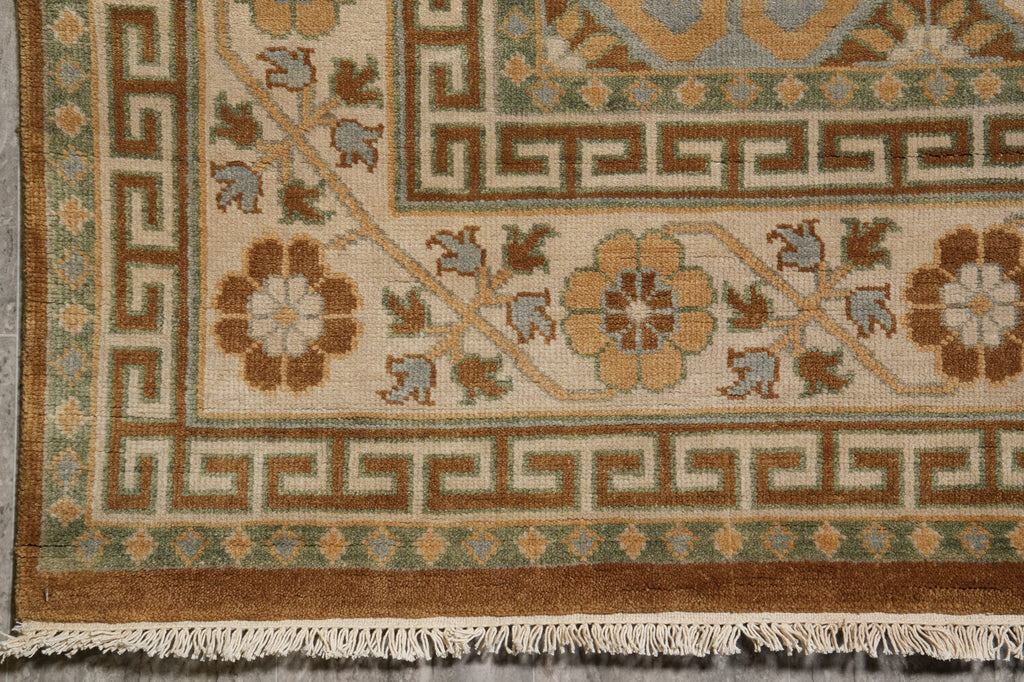 8.6 x 12 Natural Wool Handmade Agra Rug Transitional Neutral Earth Tone Colors #F-4532
