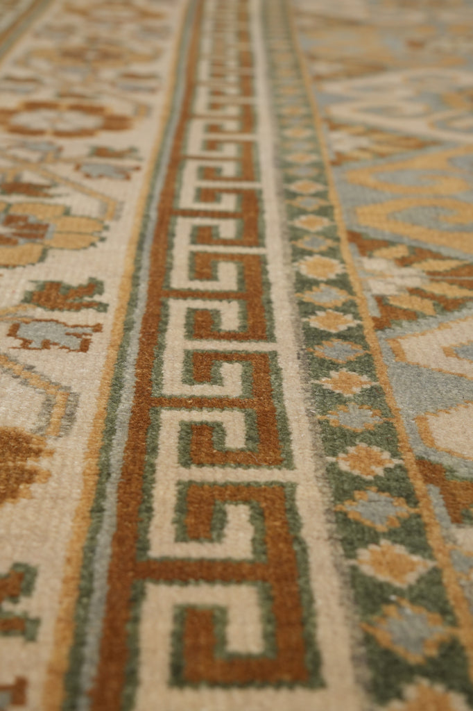 8.6 x 12 Natural Wool Handmade Agra Rug Transitional Neutral Earth Tone Colors #F-4532
