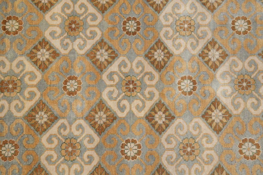 8.6 x 12 Natural Wool Handmade Agra Rug Transitional Neutral Earth Tone Colors #F-4532