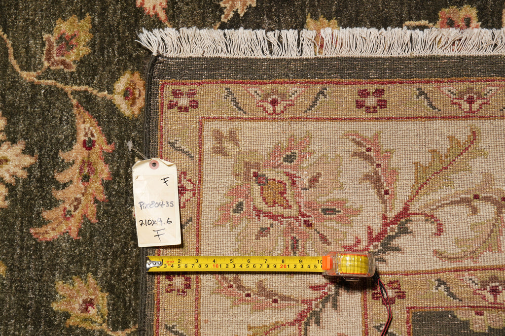 8 x 9.6 Moss Green Chobi Peshawar Rug #PIX-804-35
