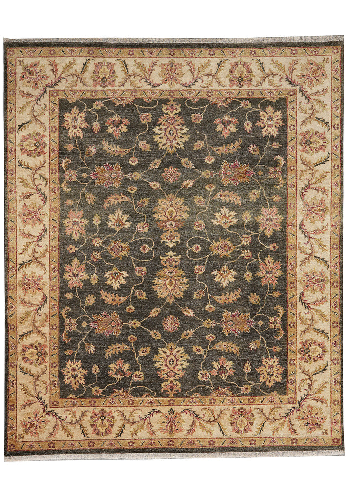 8 x 9.6 Moss Green Chobi Peshawar Rug