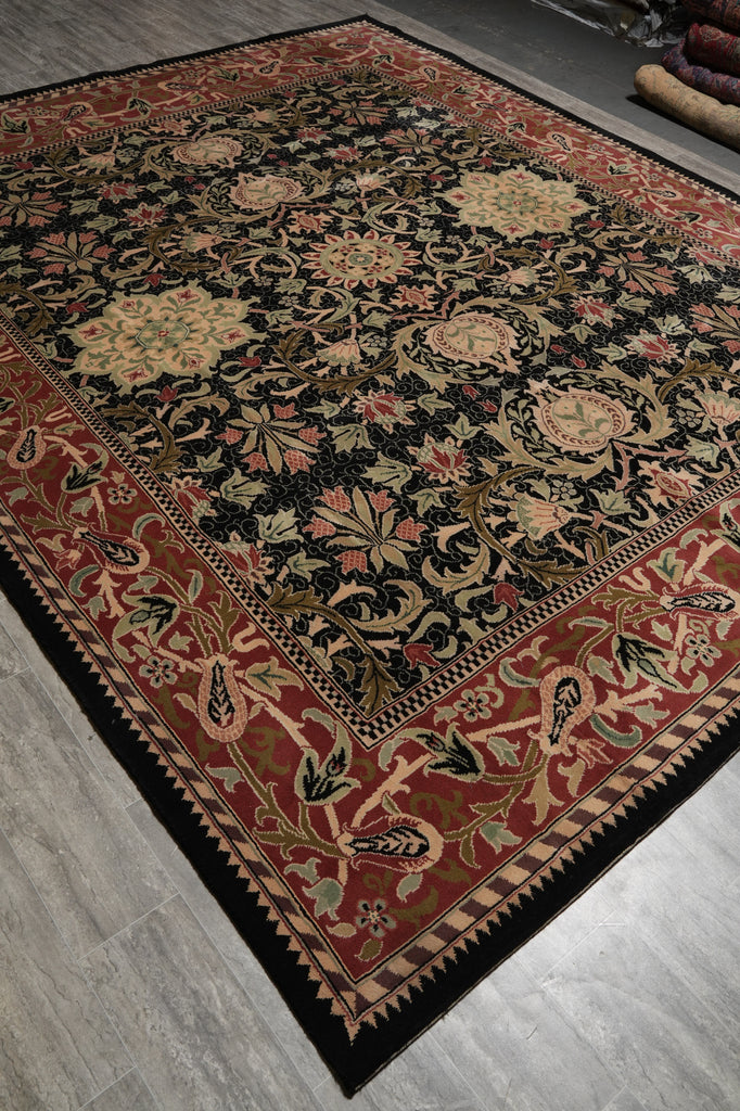 10 x 12 Black Handmade Luxurious Softness Agra Rug 23981