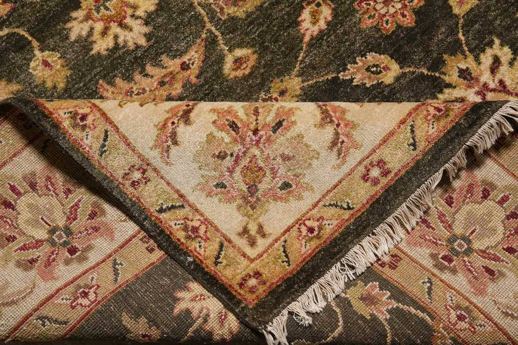 8 x 9.6 Moss Green Chobi Peshawar Rug #PIX-804-35