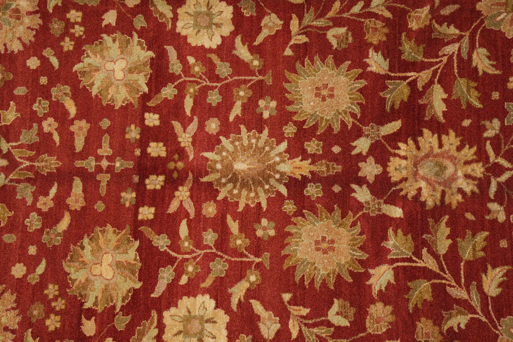 8.9 x 11.9 Zigler Rug Coral Red With Gold Handmade Rug #5071