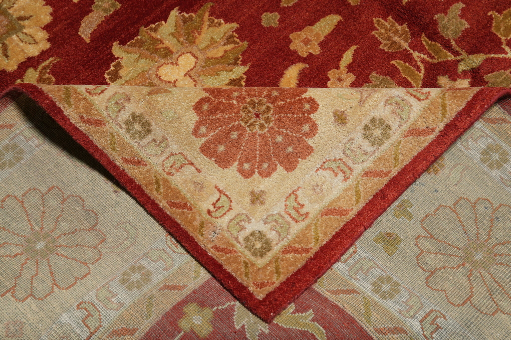 8.9 x 11.9 Zigler Rug Coral Red With Gold Handmade Rug #5071