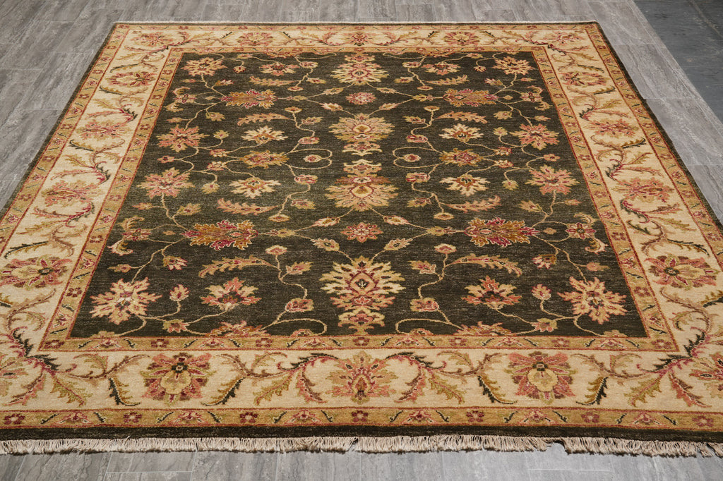8 x 9.6 Moss Green Chobi Peshawar Rug #PIX-804-35