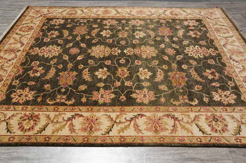 8 x 9.6 Moss Green Chobi Peshawar Rug #PIX-804-35