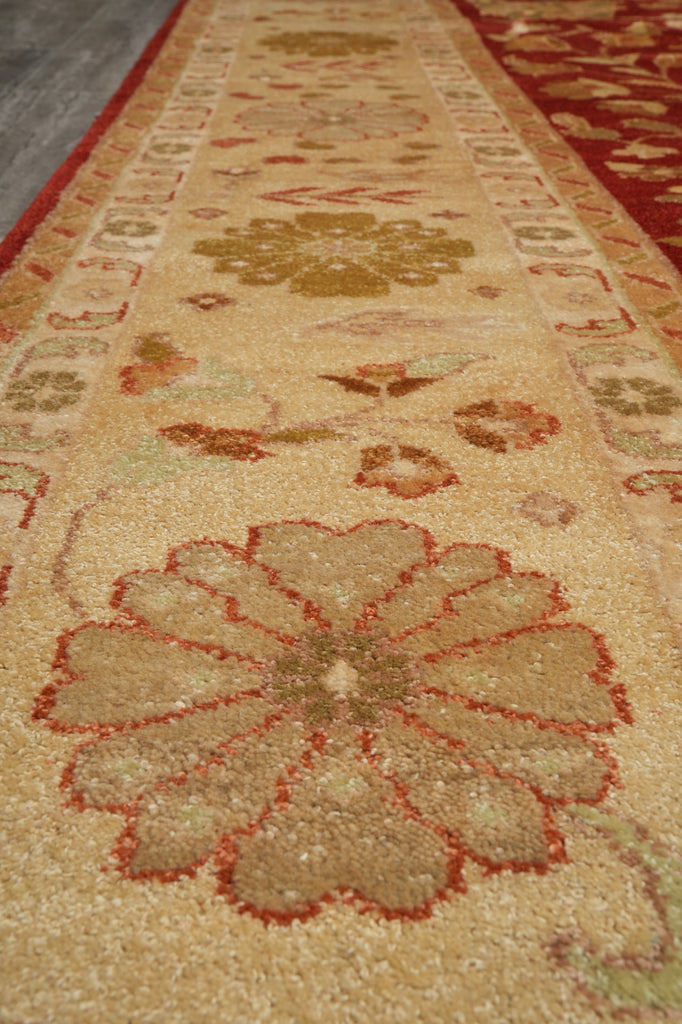 8.9 x 11.9 Zigler Rug Coral Red With Gold Handmade Rug #5071