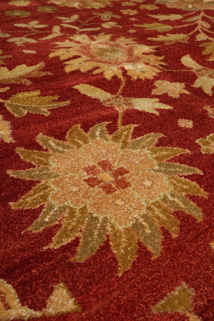 8.9 x 11.9 Zigler Rug Coral Red With Gold Handmade Rug #5071
