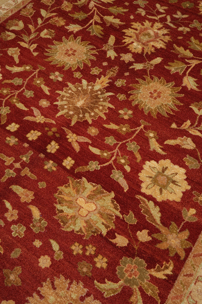 8.9 x 11.9 Zigler Rug Coral Red With Gold Handmade Rug #5071