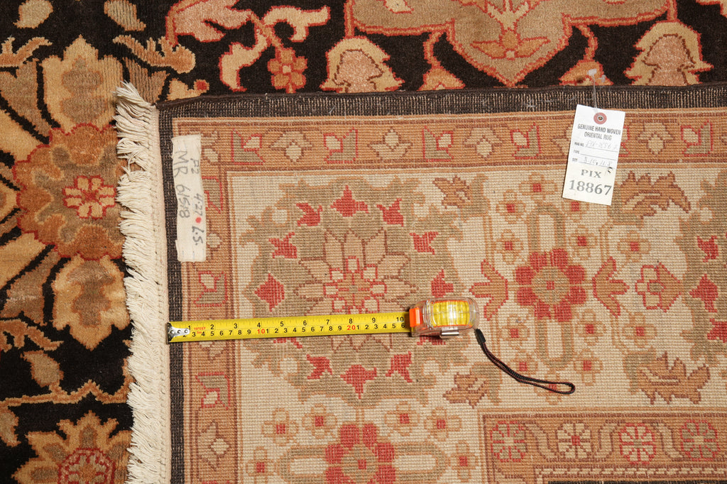 9 x 11.8 Brown Chobi Peshawar Rug #PIX-18867
