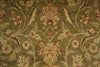 Load image into Gallery viewer, A close-up of an ornate floral patterned rug in muted olive green, beige, and dusty pink tones, showing detailed woven texture and traditional botanical motifs.