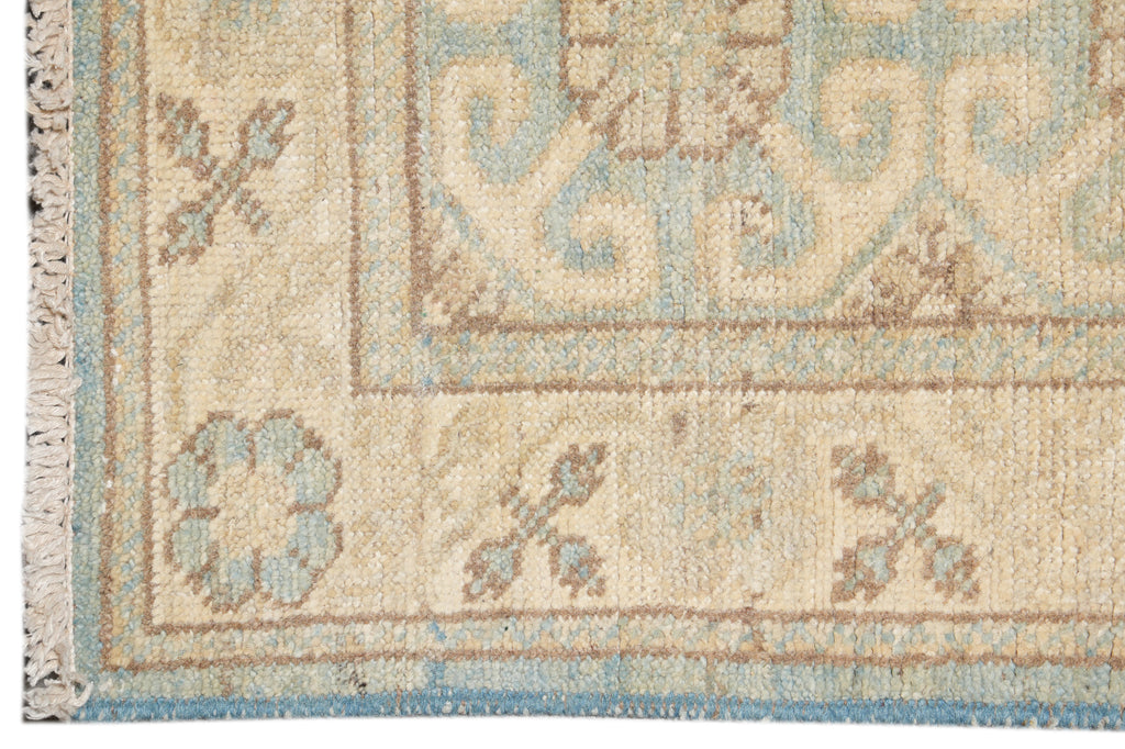 2.9 x 12'  Chobi Peshawar Natural Wool Aqua Green Runner #PIX-25179