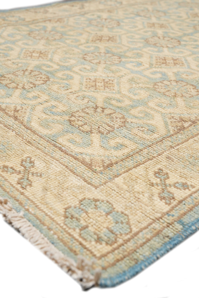 2.9 x 12'  Chobi Peshawar Natural Wool Aqua Green Runner #PIX-25179