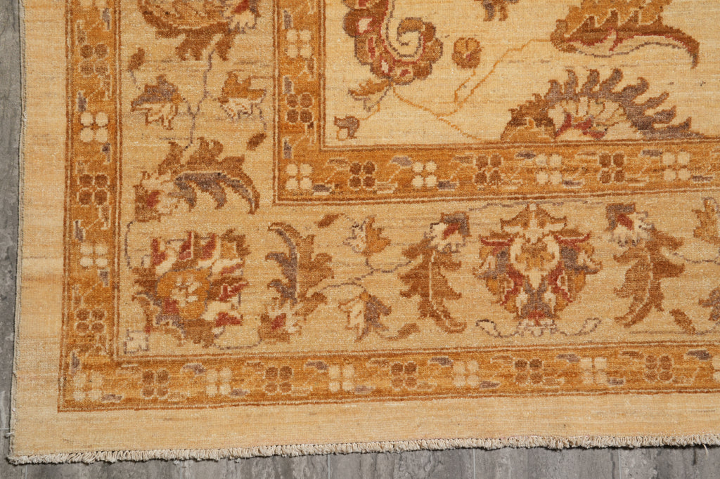 8 x 9.6 Beige Gold Chobi Peshawar Rug #PIX-8267