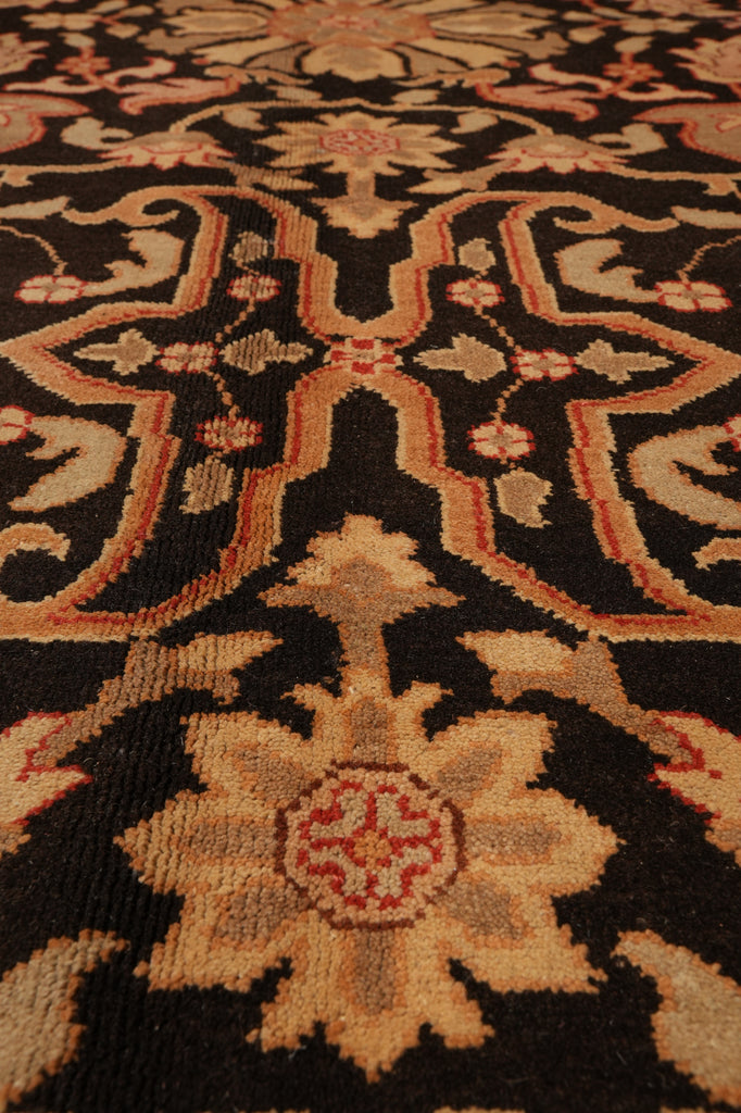 9 x 11.8 Brown Chobi Peshawar Rug #PIX-18867