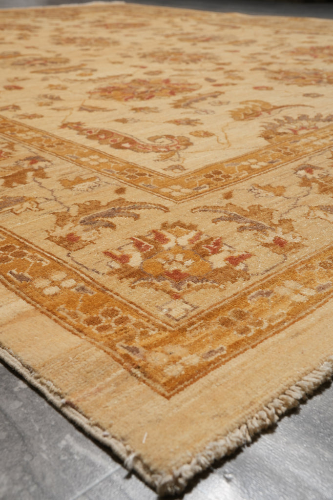 8 x 9.6 Beige Gold Chobi Peshawar Rug #PIX-8267