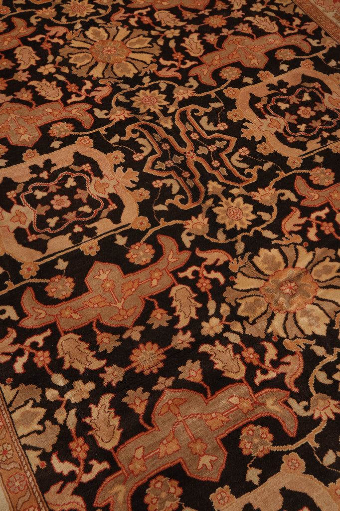 9 x 11.8 Brown Chobi Peshawar Rug #PIX-18867