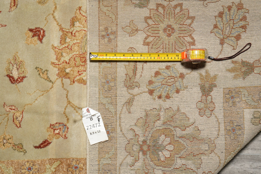 8.9 x 12 Tan Color Vegetable Dyed Chobi Rug 72472