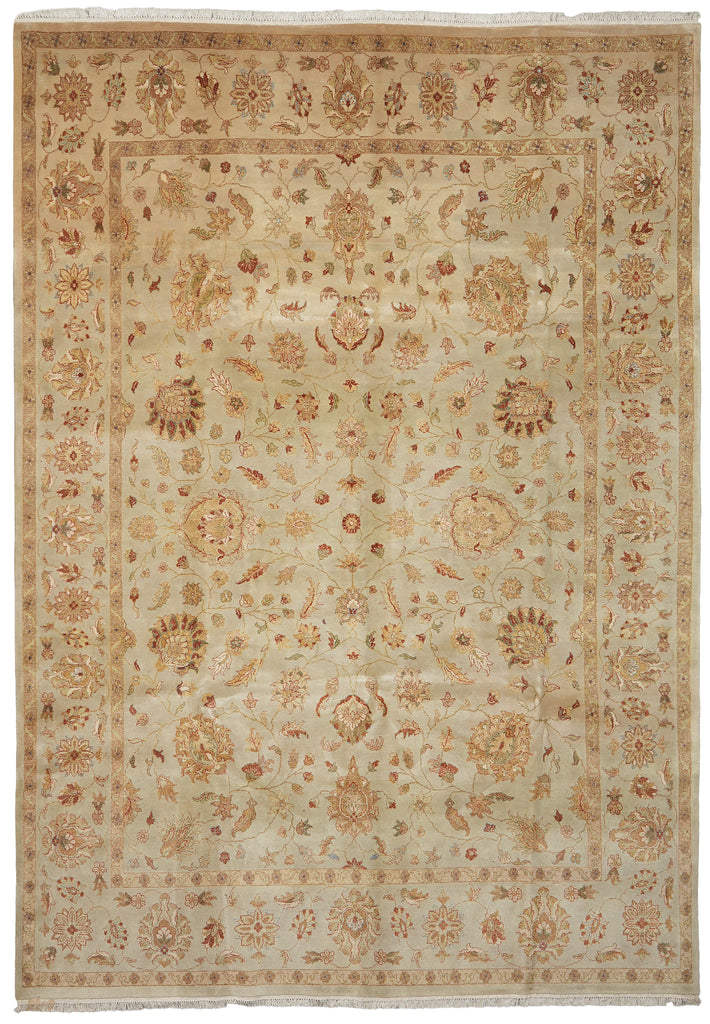 8.9 x 12 Tan Color Vegetable Dyed Chobi Rug 72472