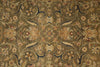 Load image into Gallery viewer, An ornate traditional floral pattern rug in warm olive-brown, beige, and navy blue tones, featuring a symmetrical medallion and scrolling vine design.